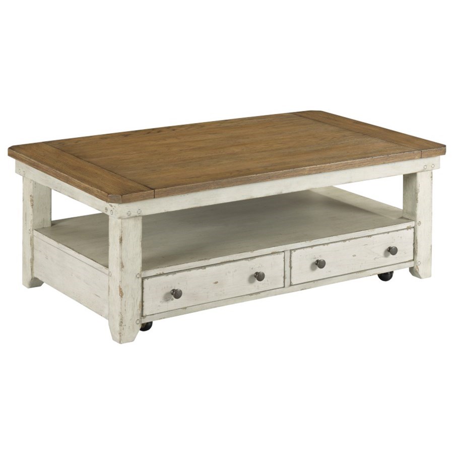 Hammary Chambers Farmhouse Rectangular Lift Top Coffee Table with